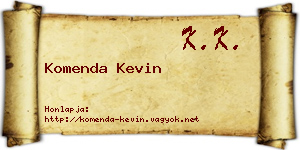 Komenda Kevin névjegykártya